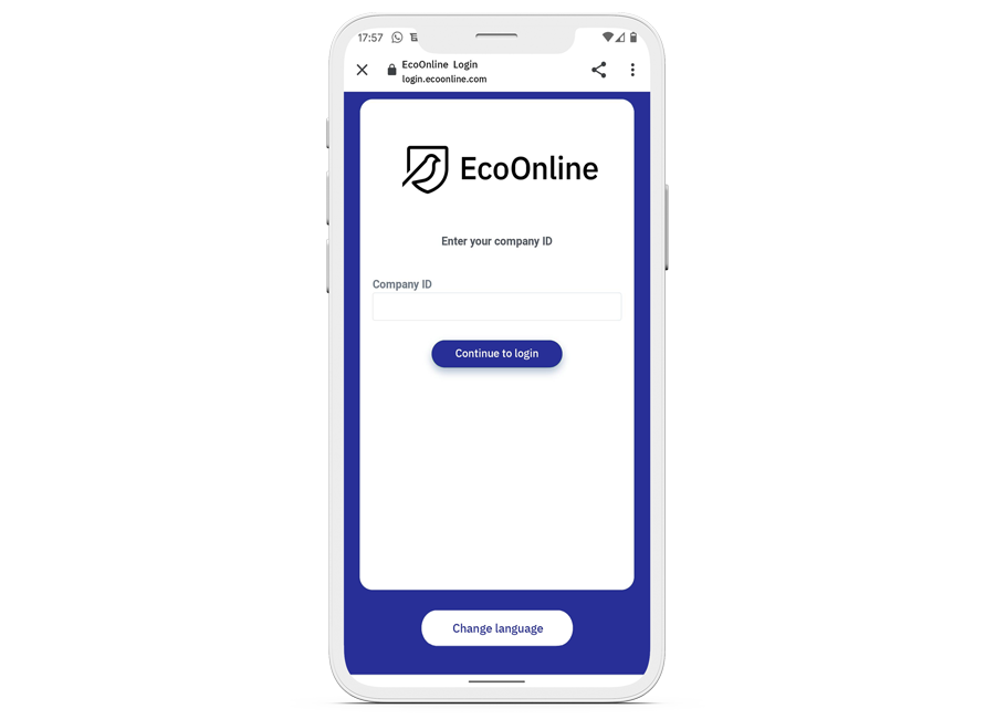 EcoOnline arbetsmiljö app mockup - säkerhet genom design